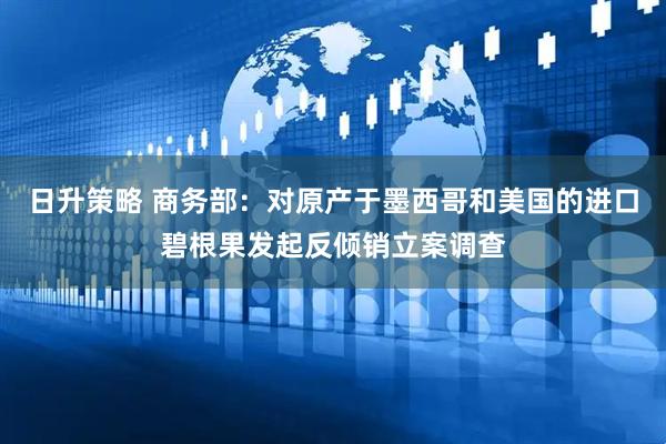 日升策略 商务部：对原产于墨西哥和美国的进口碧根果发起反倾销立案调查